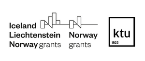 Nuotraukoje vaizduojamas Europos ekonominės erdvės ir Norvegijos finansinių mechanizmų fondo juodas logotipas baltame fone. Kairėje matomi Islandijos, Lichtenšteino ir Norvegijos šalių pavadinimai. Virš pavadinimų - 6 kvadratai sujungti viena linija. Šalia matomas juodas KTU logotipas baltame fone: kvadratas, kuriame parašyta ktu, o kvadrato kairiajame apatiniame kampe - 1922